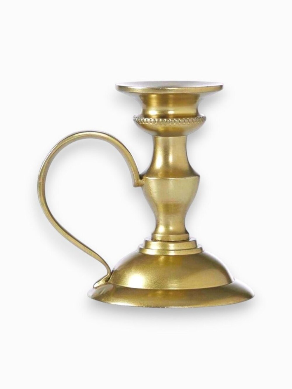 My Texas House 4.5" Gold Metal Taper Candle Holder with‎ Handle